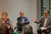 Chris Fremantle speaks with Dr. Emily Brady and Ben Twist during the panel discussion